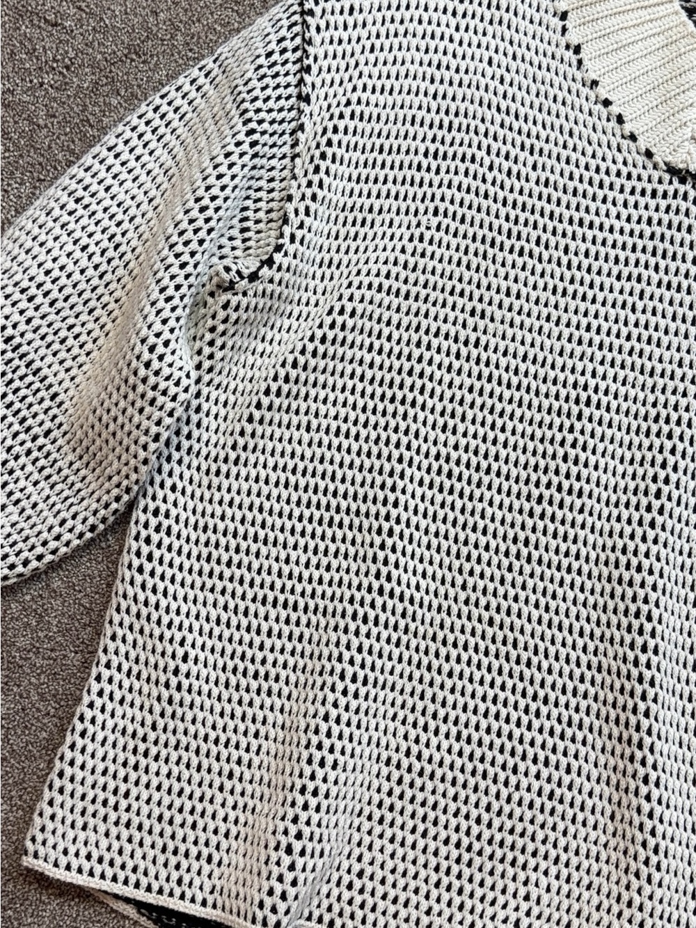 Free People Maisie Oversized Black & White Sweated Size XS - Picture 5 of 16